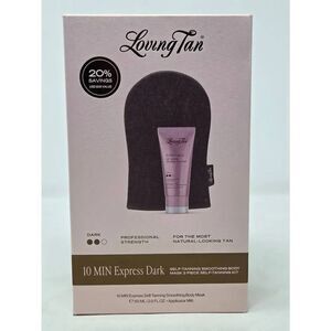 LOVING TAN 10 MIN EXPRESS SELF-TANNING SMOOTHING BODY MASK DARK 2.0 OZ W/ PAD